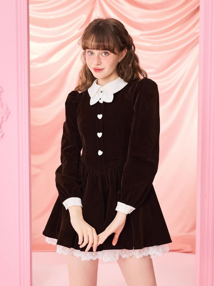 Bubble Sleeve Waist Slim Long Sleeve Dress【s0000006963】