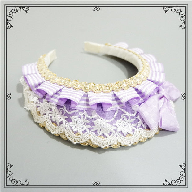 Foxcherry-Sweet Lolita Striped Maid Headdress Multicolors
