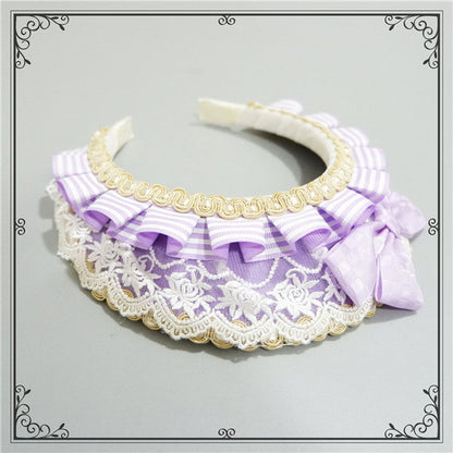 Foxcherry-Sweet Lolita Striped Maid Headdress Multicolors