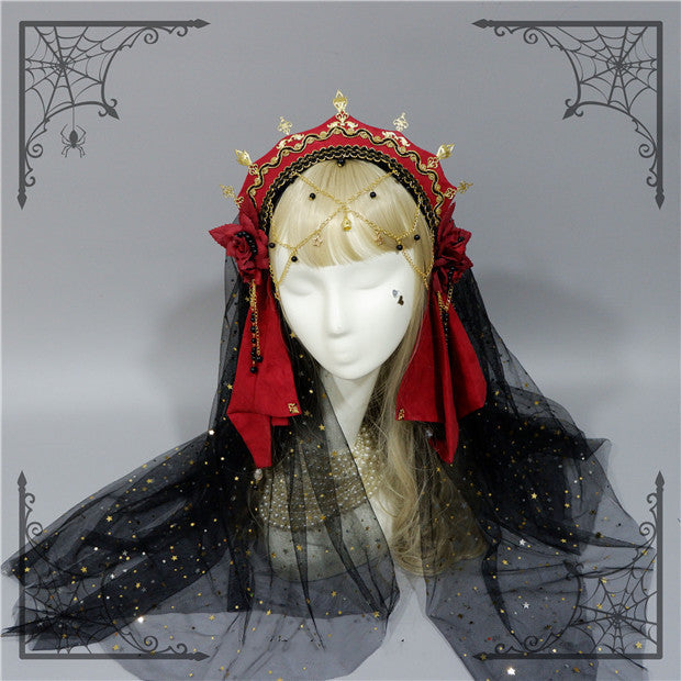 Foxcherry-Palace Retro Gorgeous Lolita headdress Multicolors