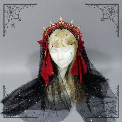 Foxcherry-Palace Retro Gorgeous Lolita headdress Multicolors