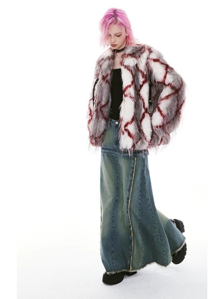 Denim Low Waist Long Half Skirt【s0000004967】