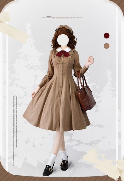 Forest Wardrobe - Winter Lolita Classic Front Open Stripe OP