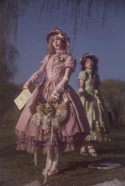 ZJstory - 14-line Poem Set - Classic Lolita Separate Dress Set Tiered Ruffles Skirt