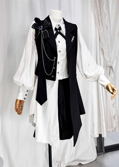 CastleToo - Black Tea Concerto - Ouji Lolita Outfit, Long Vest & Jacket