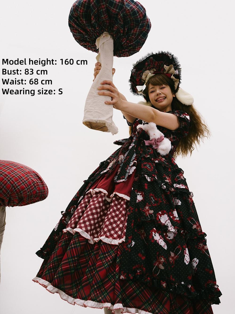 Miss Point - Forest Berry Bunny - Sweet Lolita Plaid Skirt Tiered Ruffles Spring SK