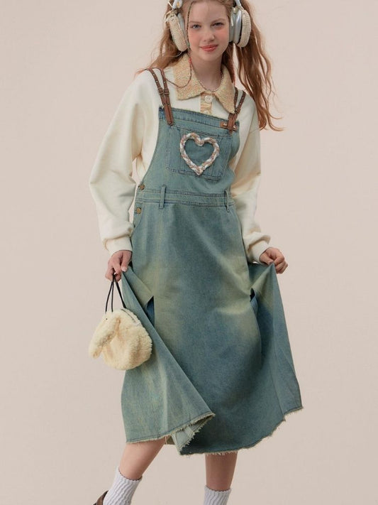 Love suspender denim dress【s0000003772】