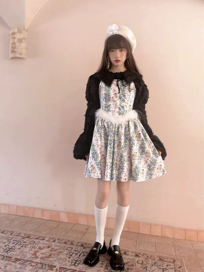 Loose Vintage Lace Bubble Long Sleeve Shirt【s0000004901】