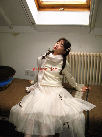 Bow Mesh Half Skirt【s0000005876】