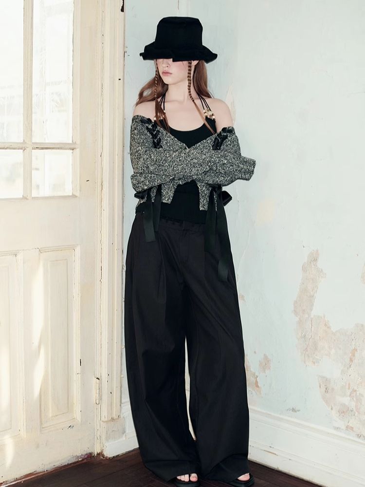 V-Neck Drawstring Knit Cardigan Jacket【s0000008182】