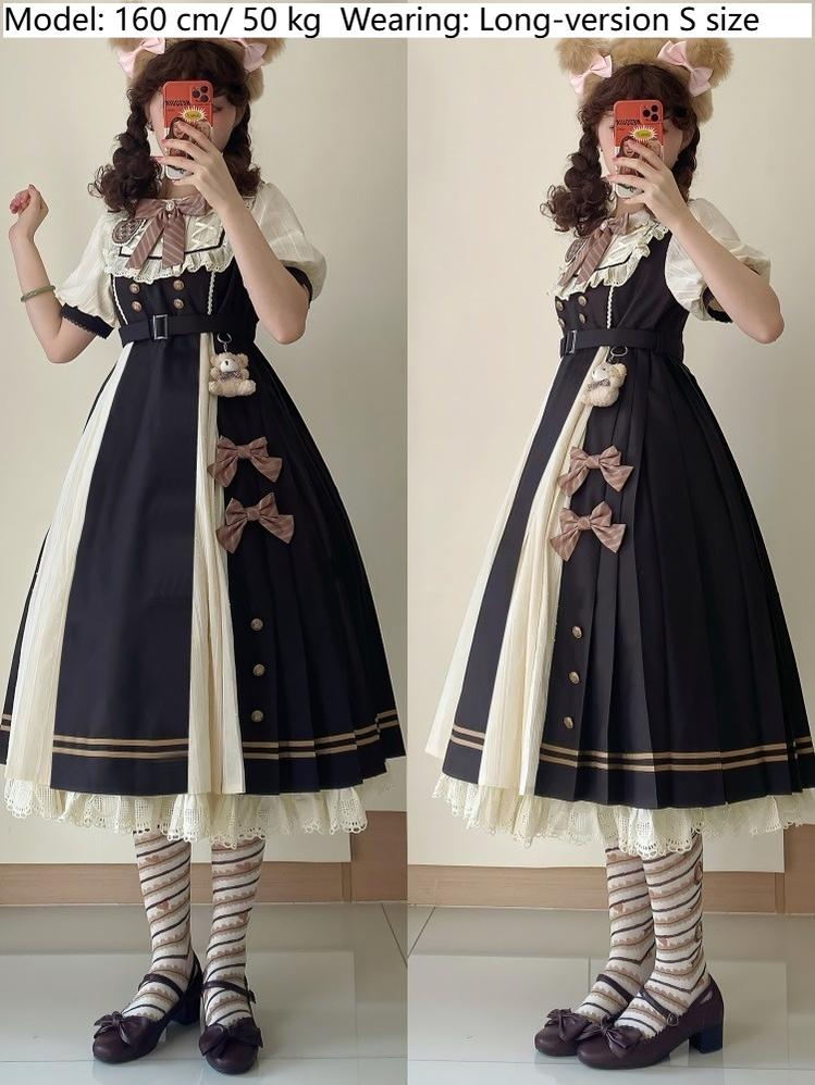 Letters from Unknown Star - Chocolate Workshop - Elegant Lolita OP Daily Short Sleeve Dress