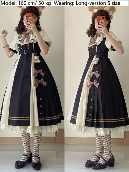 Letters from Unknown Star - Chocolate Workshop - Elegant Lolita OP Daily Short Sleeve Dress