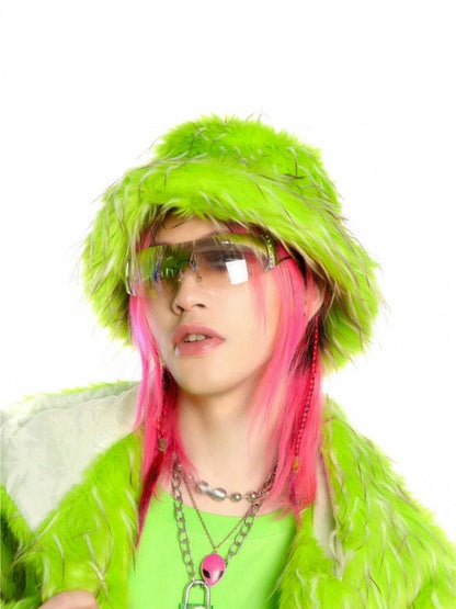 Fruit green hooded long coat and hat【s0000004456】