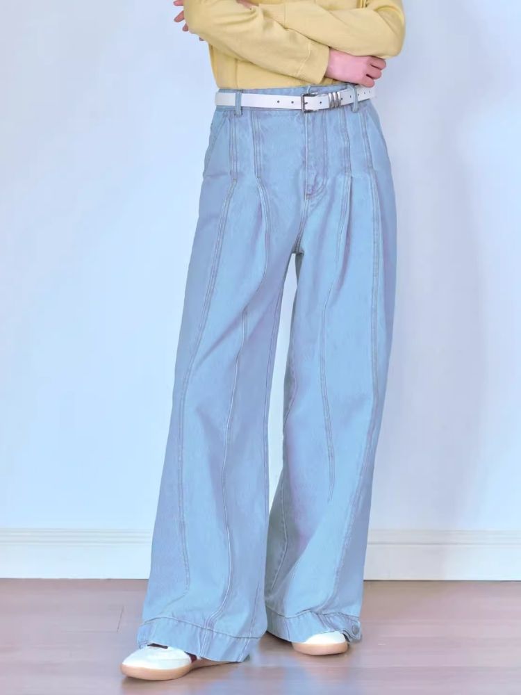 Versatile casual loose-fitting denim pants【s0000007059】