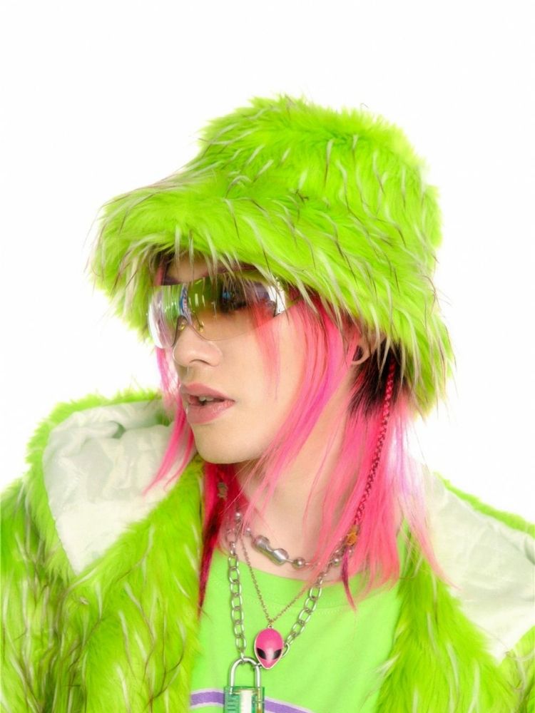 Fruit green hooded long coat and hat【s0000004456】