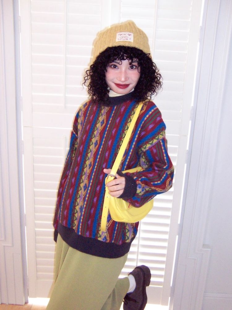 Vintage Jacquard Loose Sweater【s0000005133】