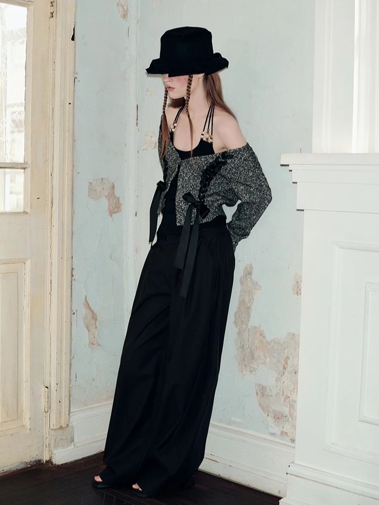 V-Neck Drawstring Knit Cardigan Jacket【s0000008182】