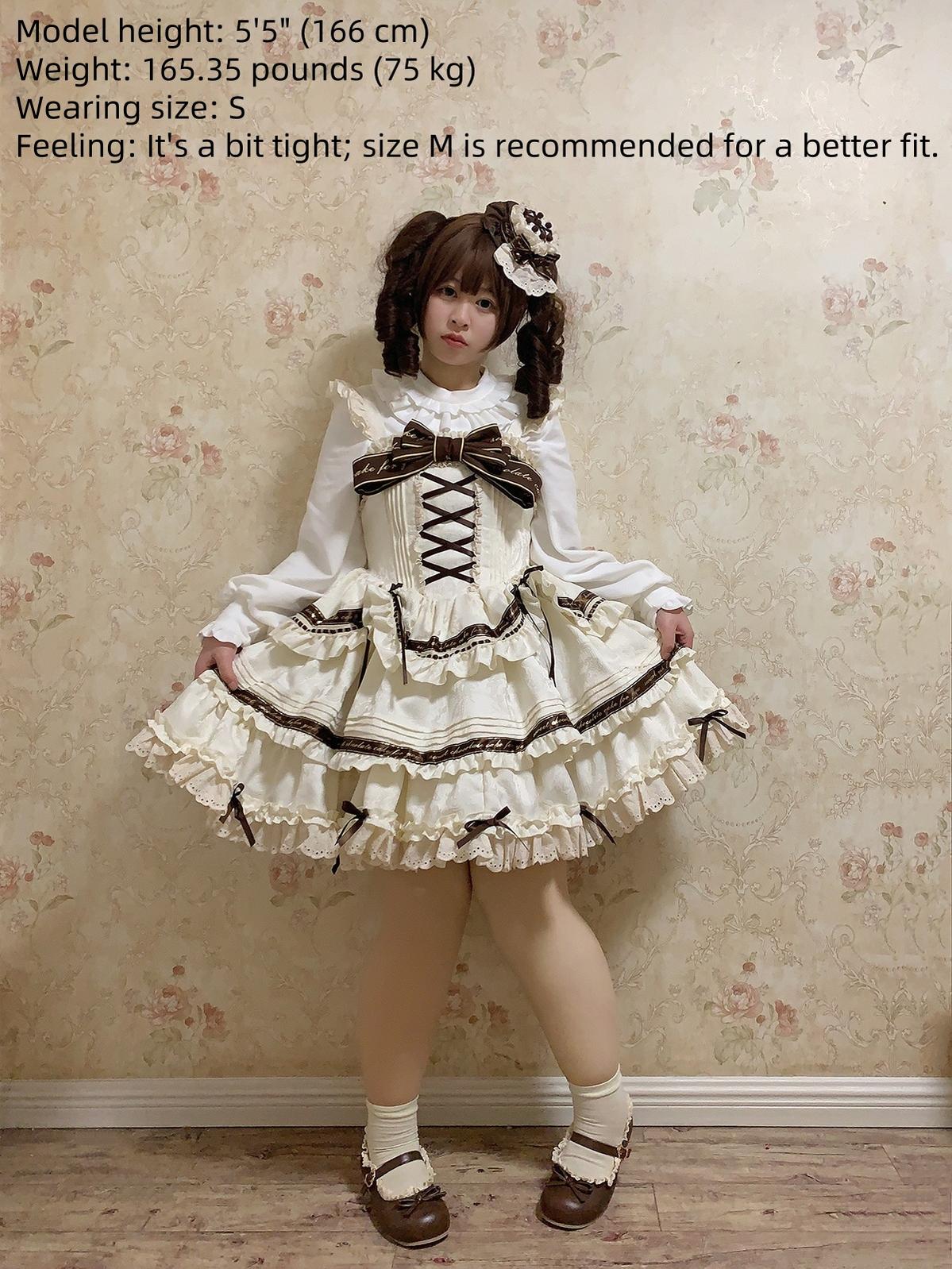 Chubby Cat Diary - Chocolate Layer Cake - Plus Size Cotton Lolita Jumper Dress