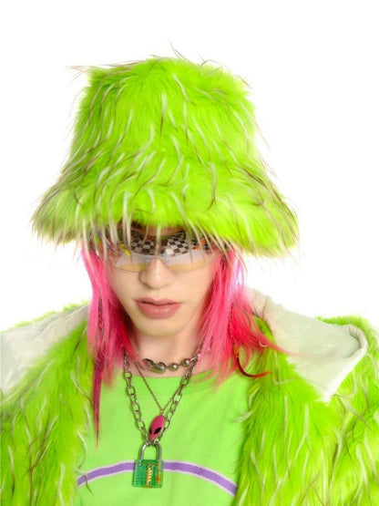 Fruit green hooded long coat and hat【s0000004456】