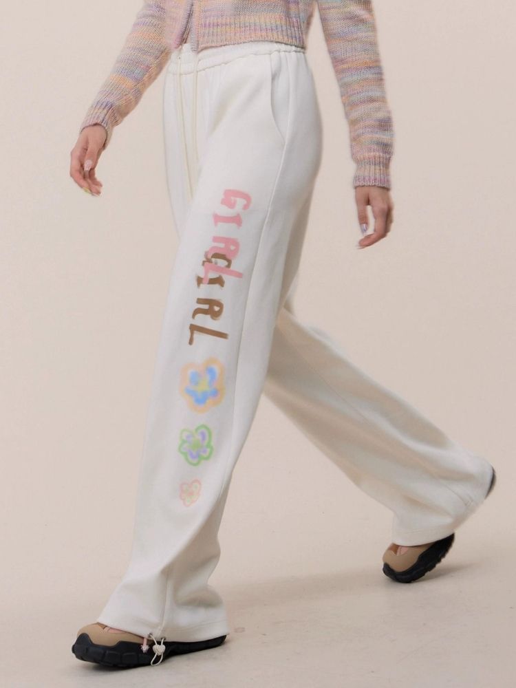 High waist straight sweatpants【s0000003787】