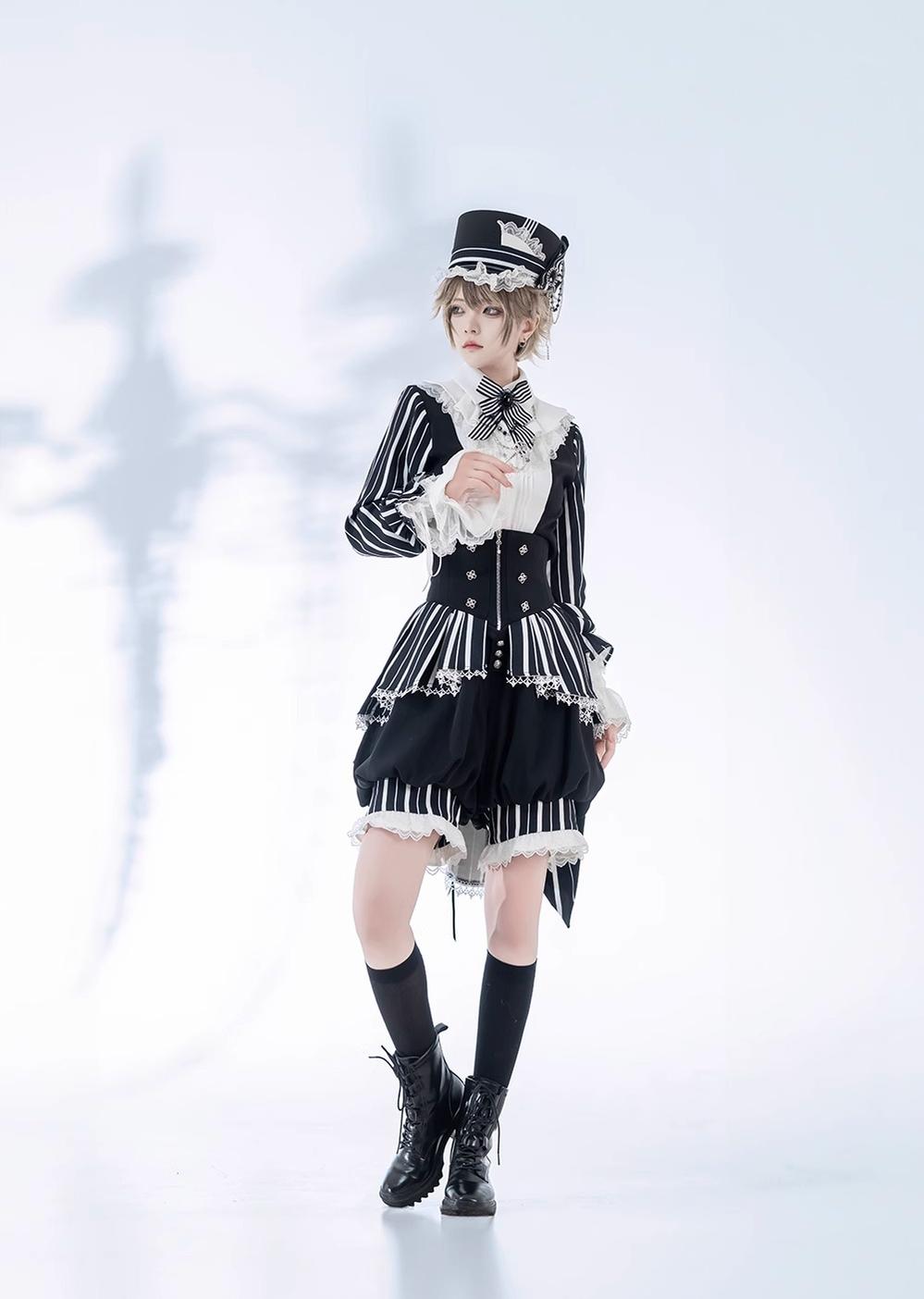 Princess Chronicles - Fancy Trick - Ouji Lolita Long Sleeve Shirt Vintage Shorts Suit
