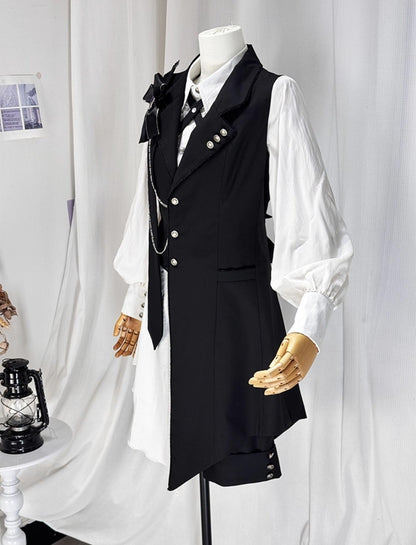 CastleToo - Black Tea Concerto - Ouji Lolita Outfit, Long Vest & Jacket