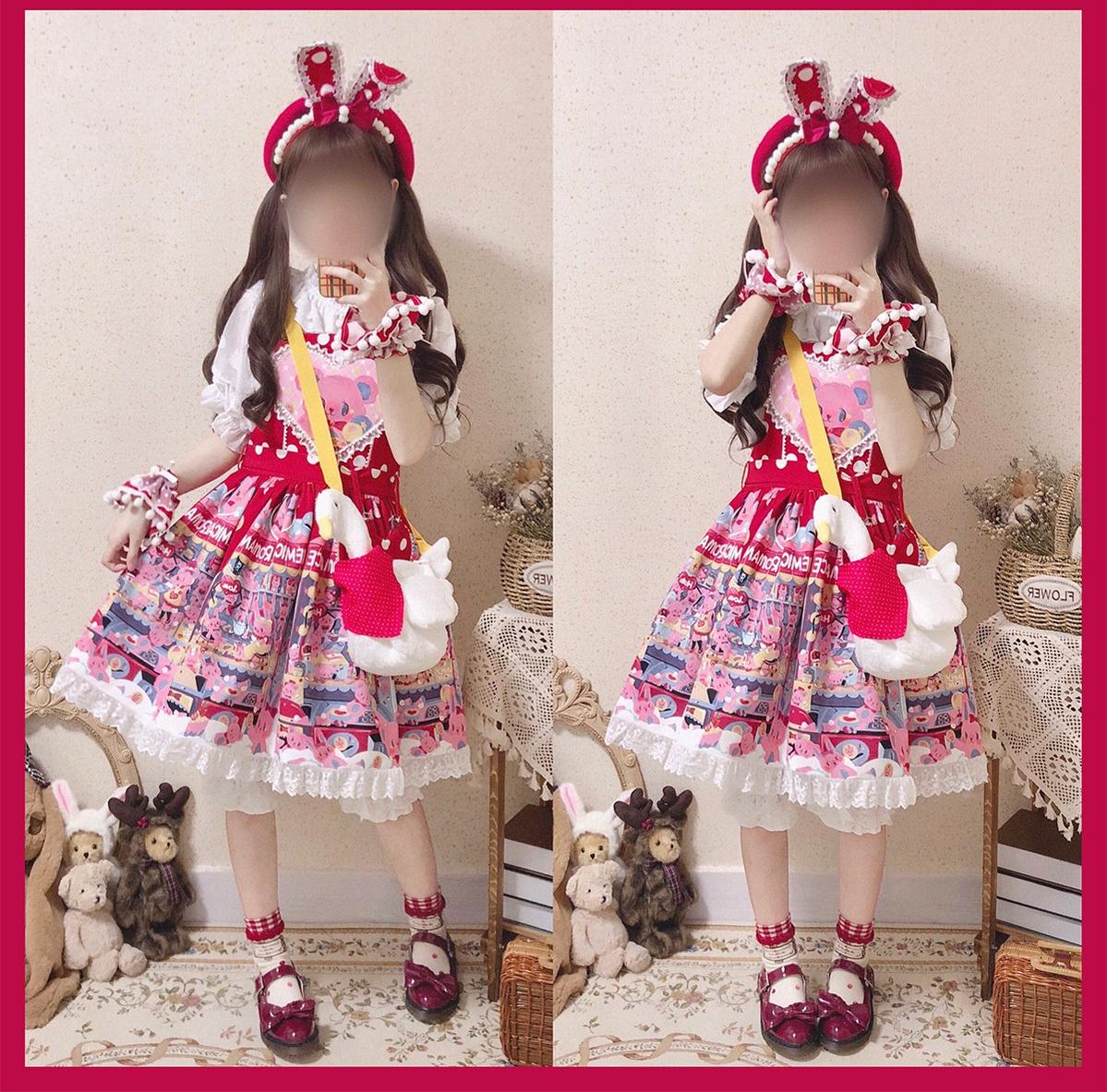 Chemical Romance - Sweetheart Doll Machine - Sweet Lolita Printed Salopette