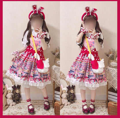 Chemical Romance - Sweetheart Doll Machine - Sweet Lolita Printed Salopette