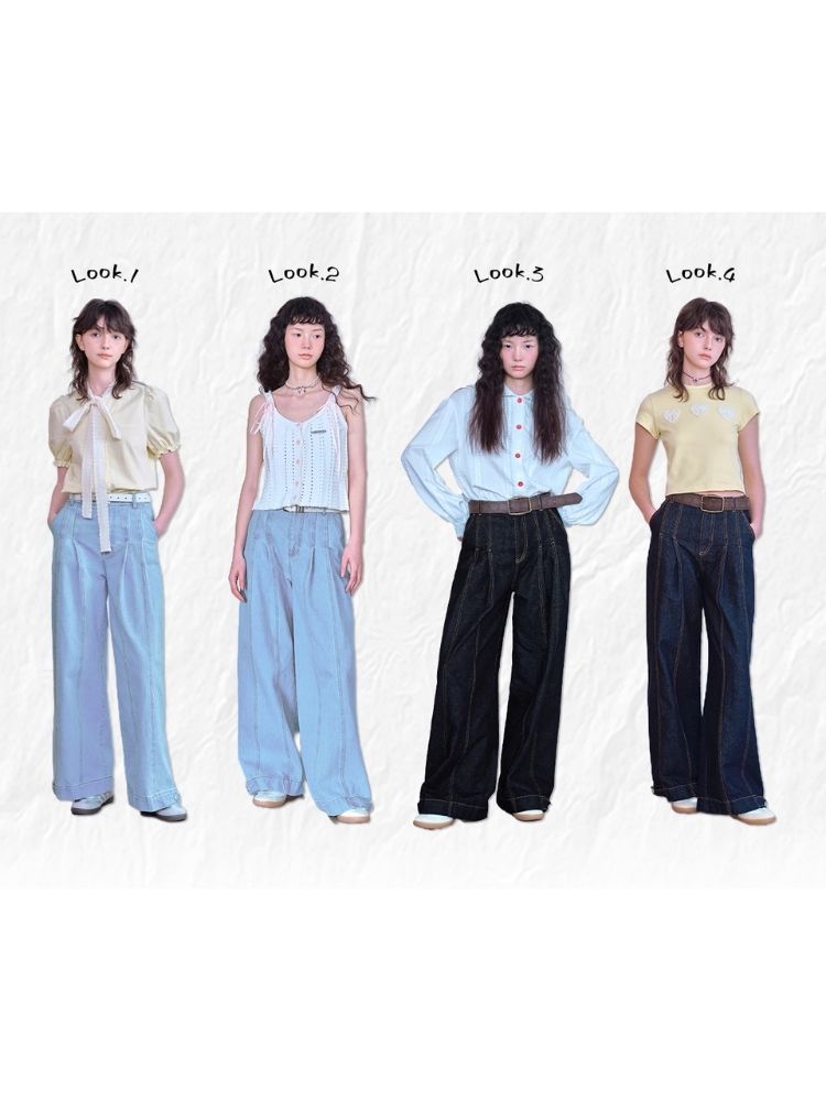 Versatile casual loose-fitting denim pants【s0000007059】