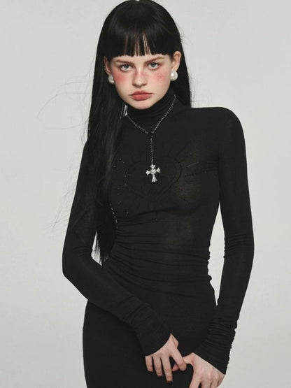 High neck slim fit inner dress【s0000004130】