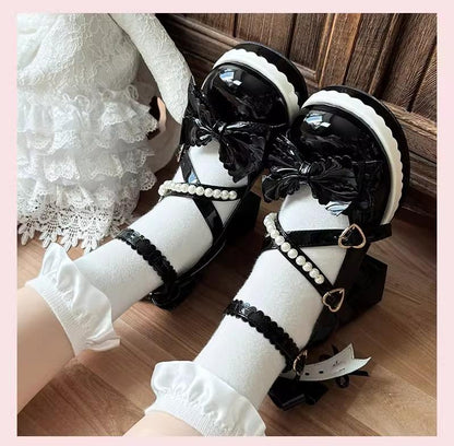 Witch's Night - Crush Complex - Sweet Lolita Heel Shoes, Pearls & Bows
