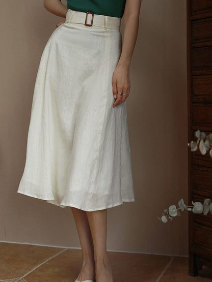 classical linen skirt