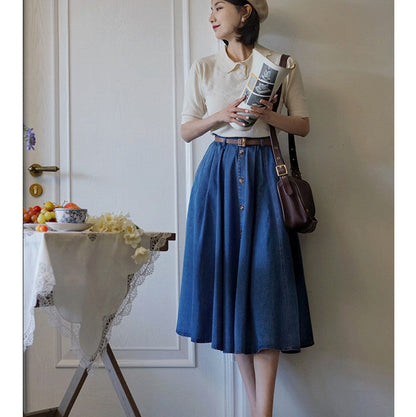 Countess retro denim skirt