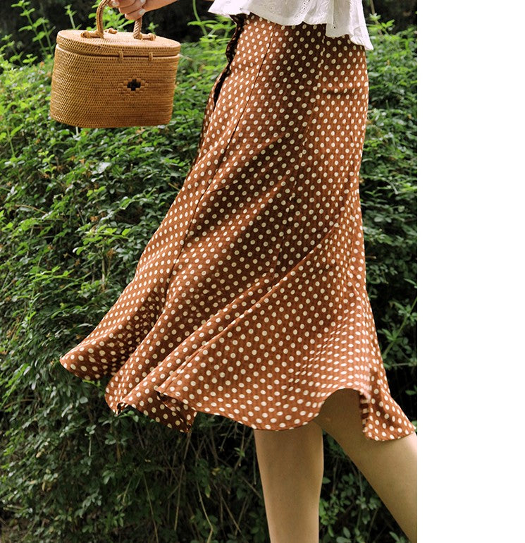 Countess Polka Dot Fishtail Skirt