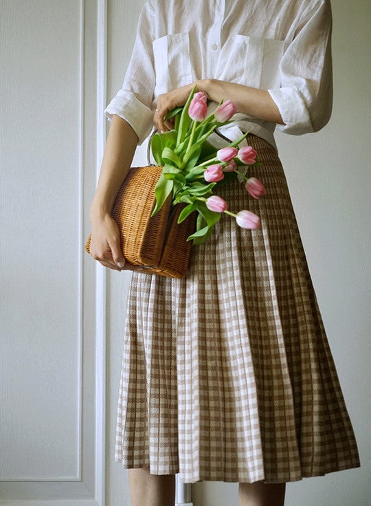 retro plaid skirt