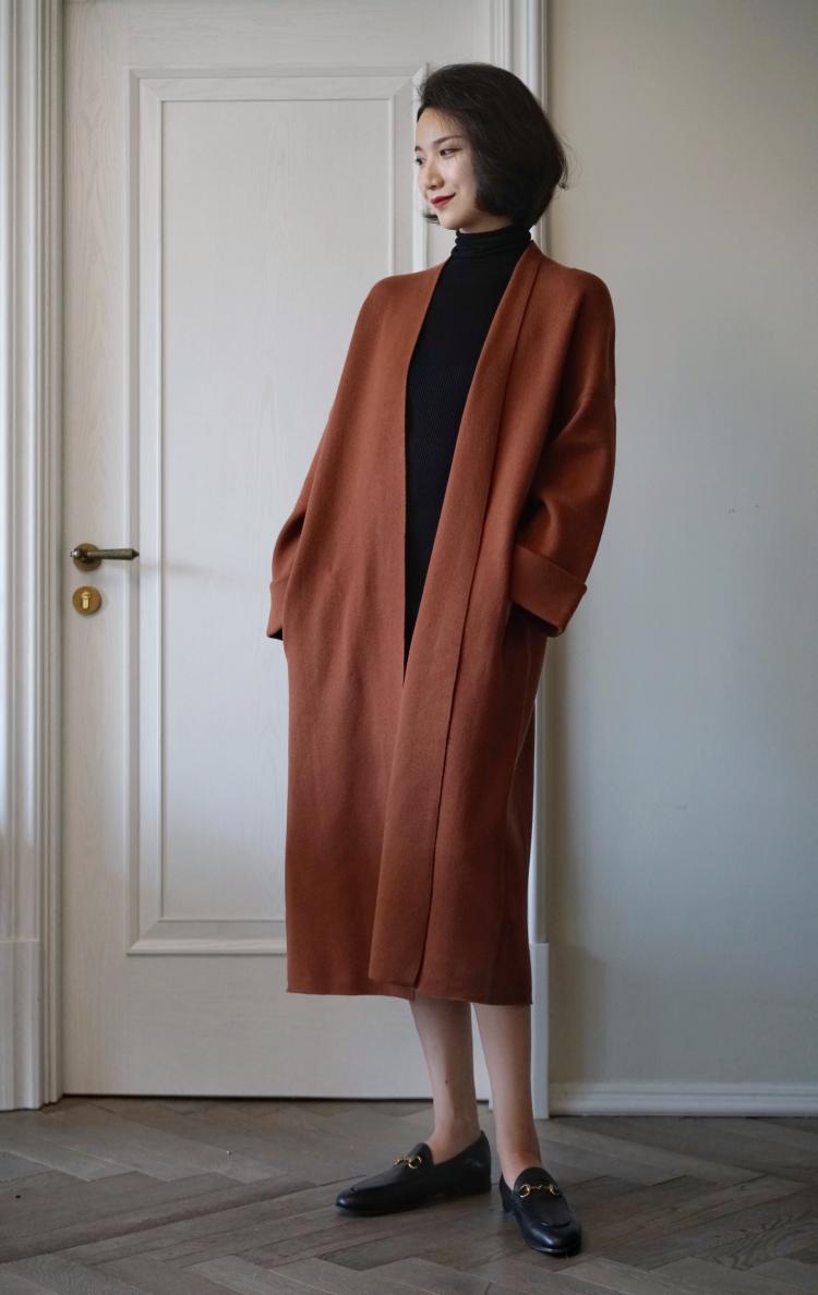 Western lady's classical long coat