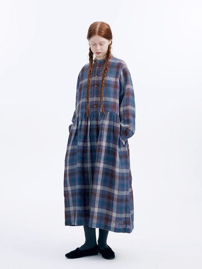 Plaid Long Sleeve Dress【s0000007953】