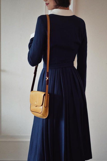 Navy blue classic dress