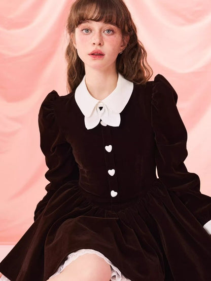 Bubble Sleeve Waist Slim Long Sleeve Dress【s0000006963】