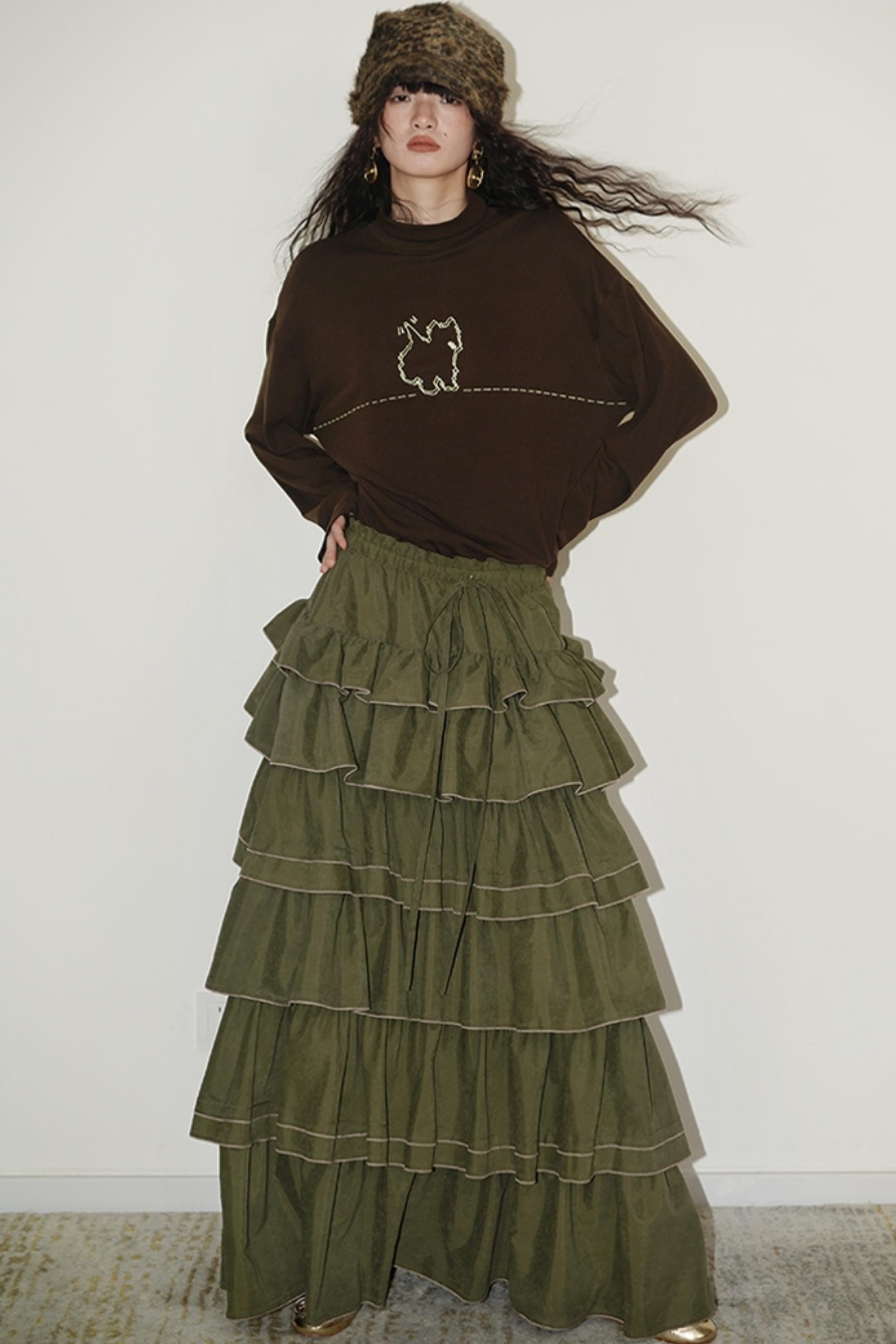 Casual Puppy Design Crewneck Top