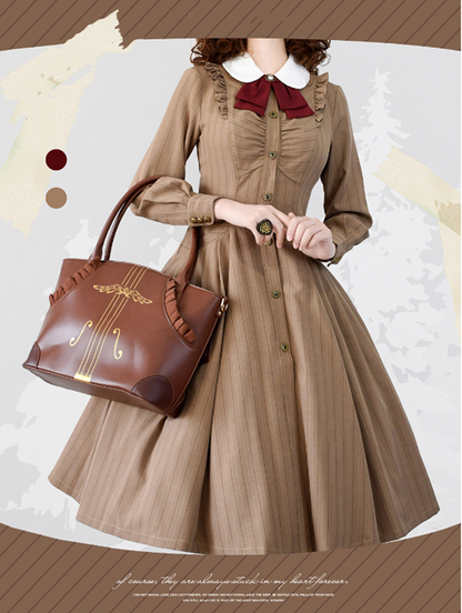 Forest Wardrobe - Winter Lolita Classic Front Open Stripe OP