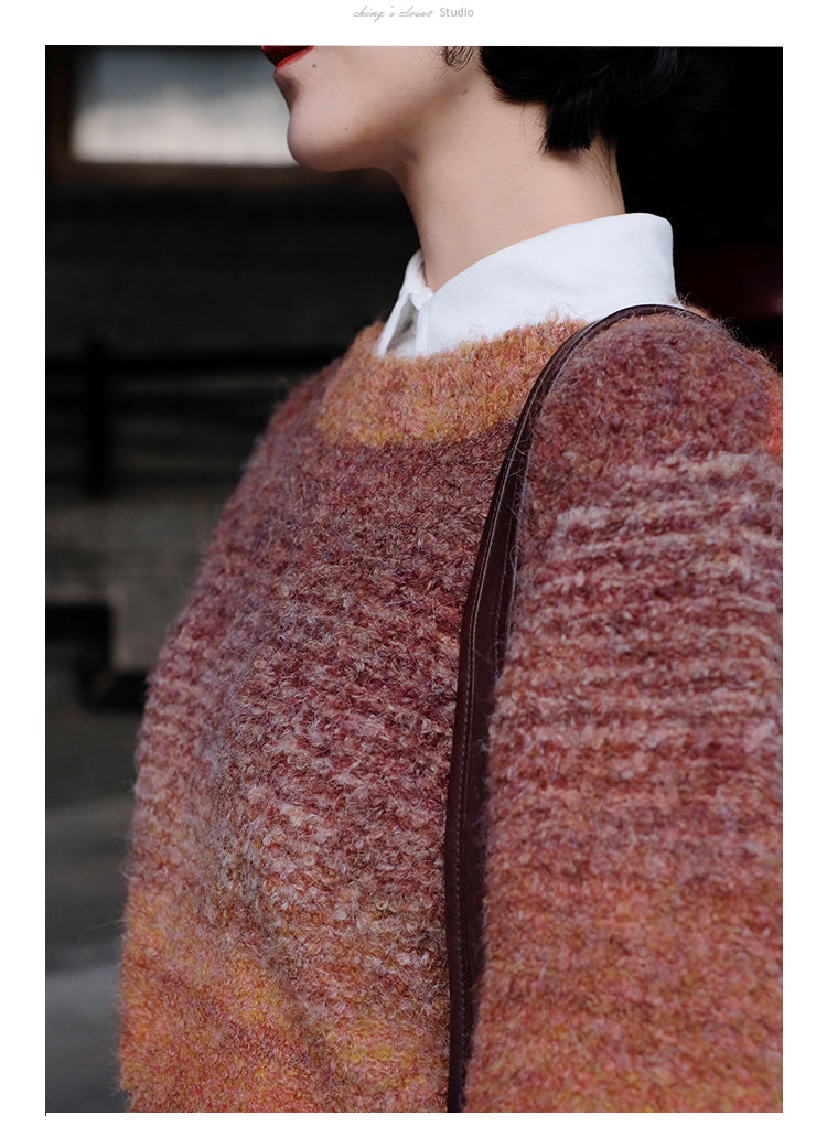 color gradation knit sweater