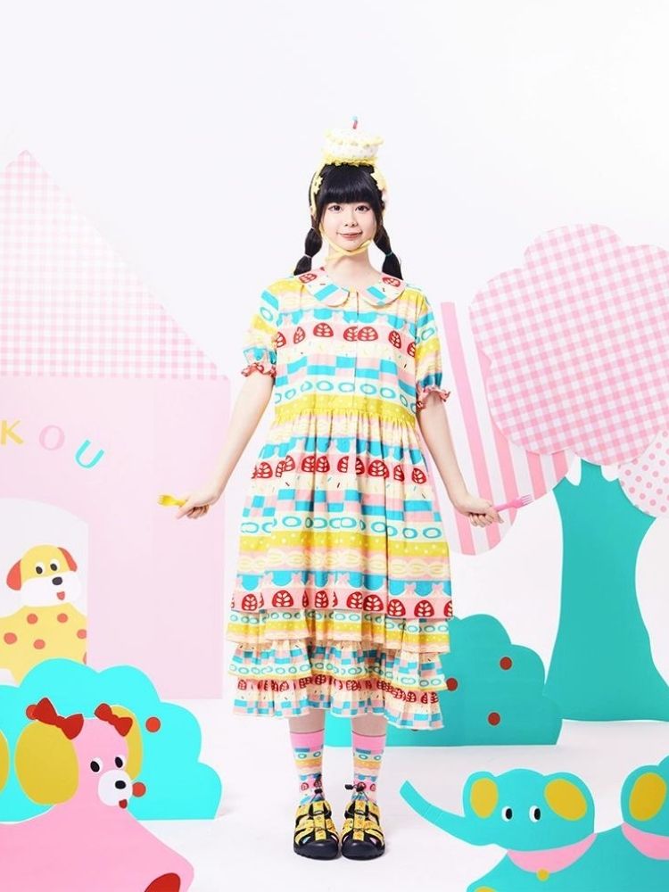 Showa Girl Original Print Cake Dress 【s0000002882】