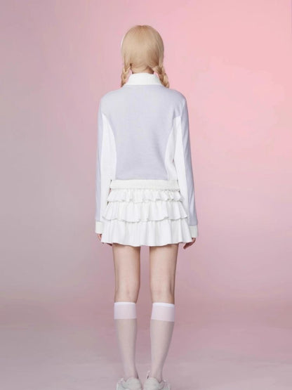 Stand Up Neck Top Double Zipper Sweatshirt【s0000006345】