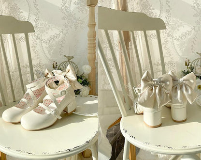 MODO - Follow in the Moonlight - Sweet Lolita Round Toe Shoes with Large Bow