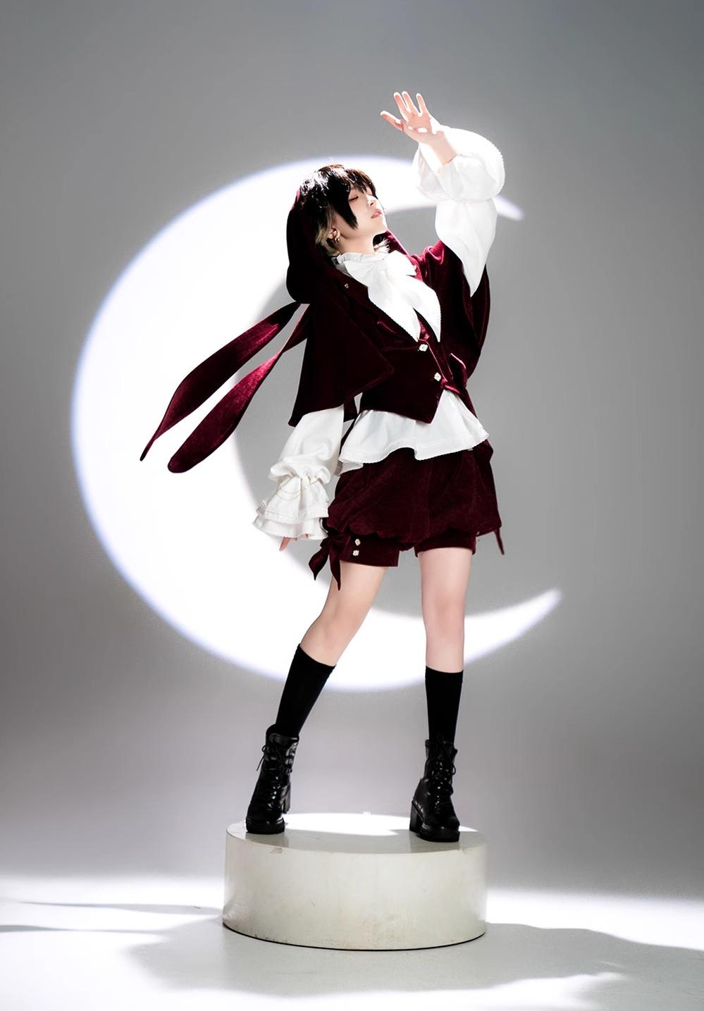 Princess Chronicles - Hare Hunter - Vintage Red Ouji Suit With Bunny Ear Hooded Jacket