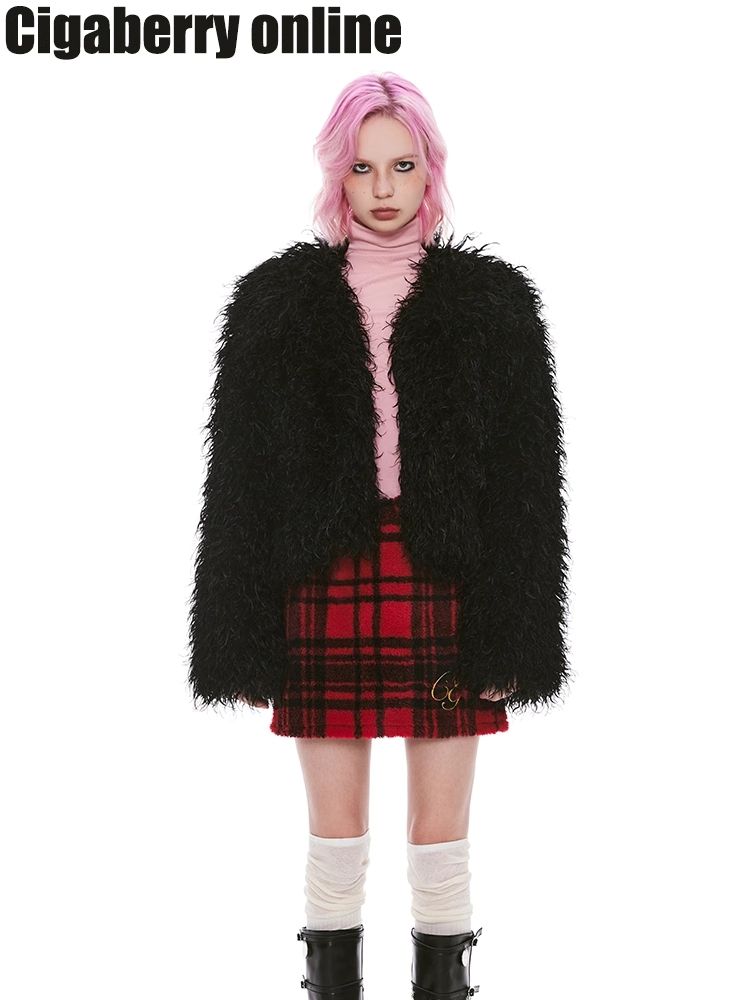 Shaker Color Plaid Red Plaid Half Skirt【s0000004964】