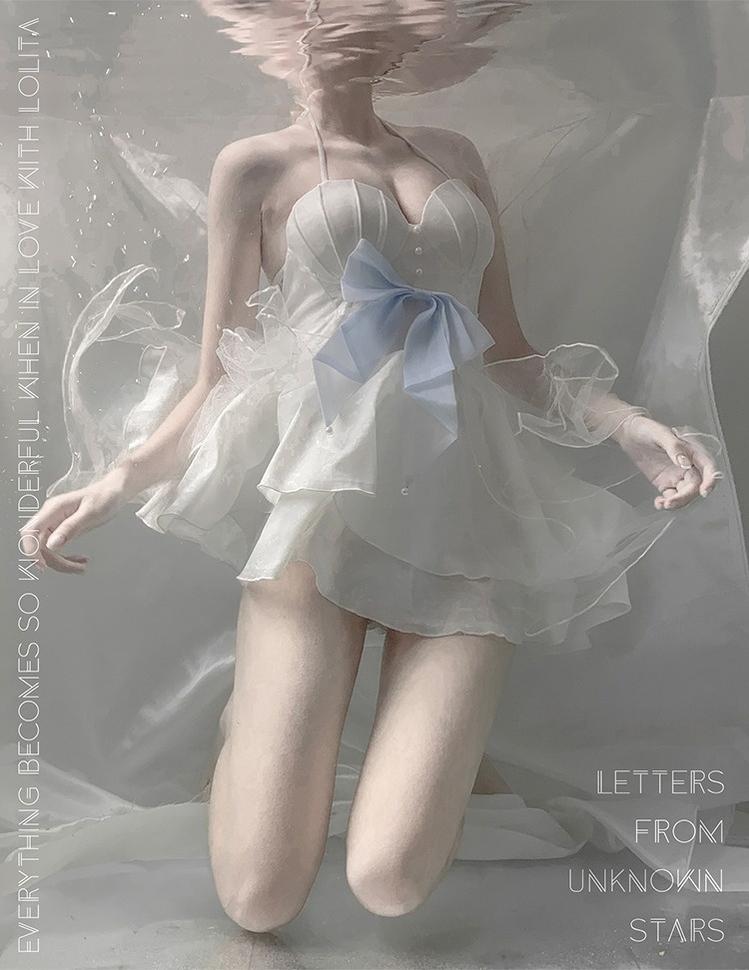 Letters from Unknown Star - Mermaid of the Sea Moon - Lolita Inspired Swimsuit in Two-piece and One-piece