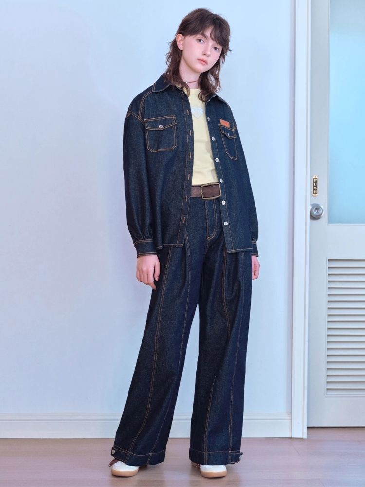 Versatile casual loose-fitting denim pants【s0000007059】