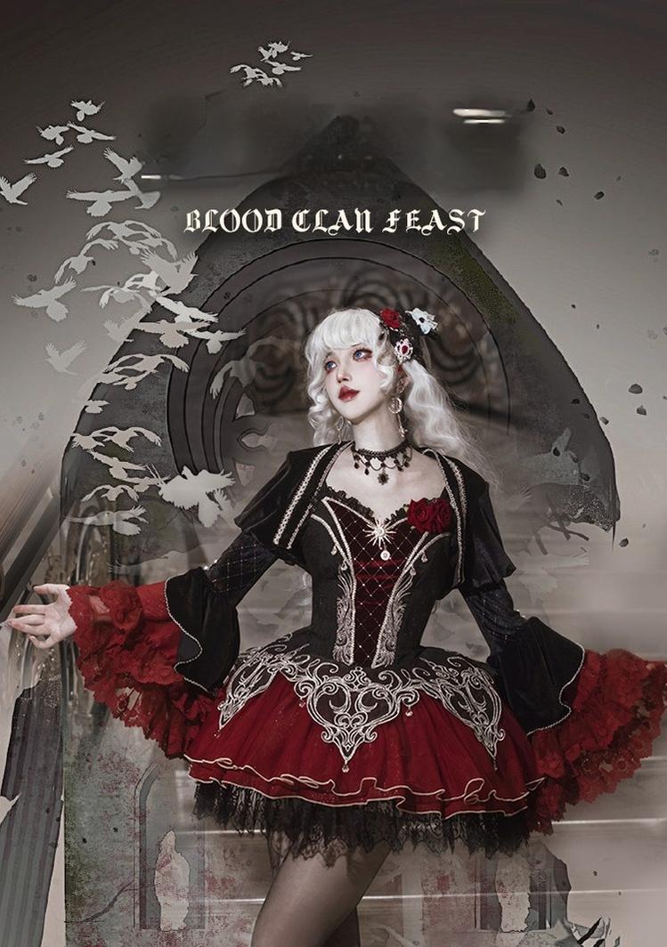 Letters from Unknown Star - Blood Feast - Gothic Lolita JSK Suit Daily Goth Dress